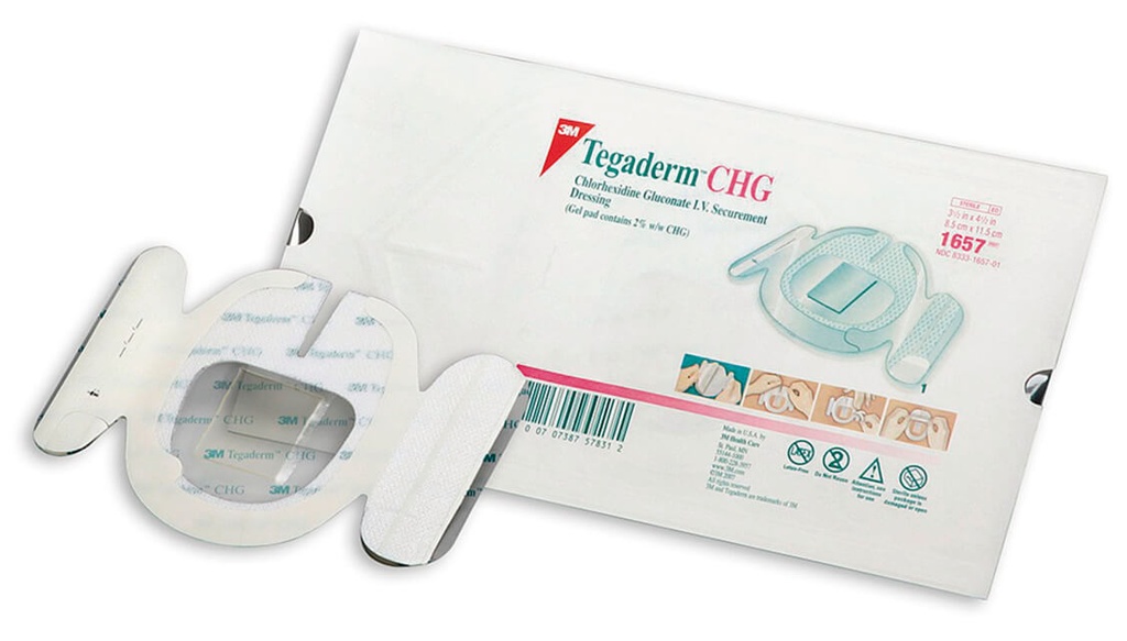 Tegaderm CHG 8.5X11.5 cm.