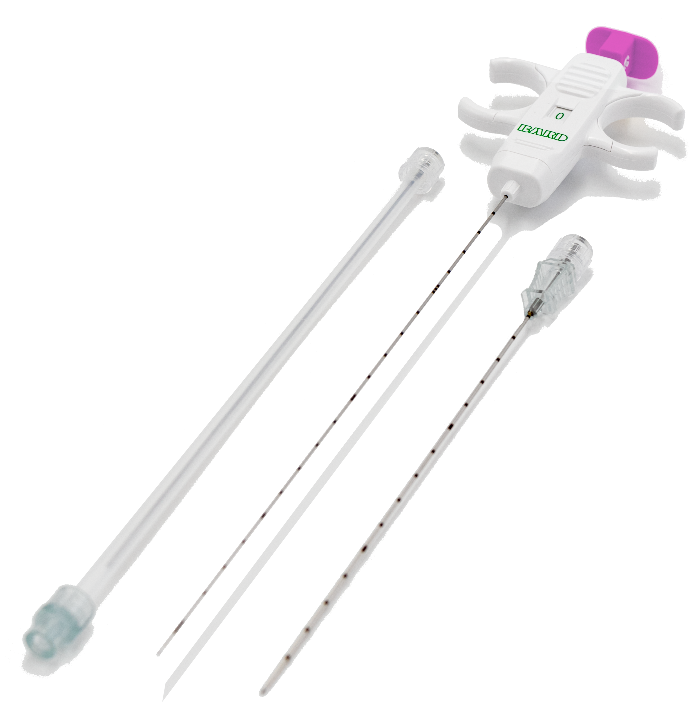 Kit de aguja y coaxial semiautomática MISSION 18Ga X 10cm. Long. para biopsia