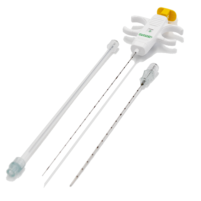 Kit de aguja y coaxial semiautomática MISSION 20Ga X 10cm. Long. para biopsia