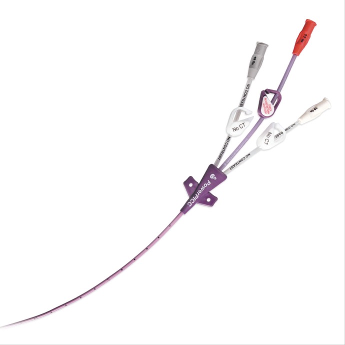 Catéter PowerPICC 5Fr. 3 lumen 55cm de long. de poliuretano violeta