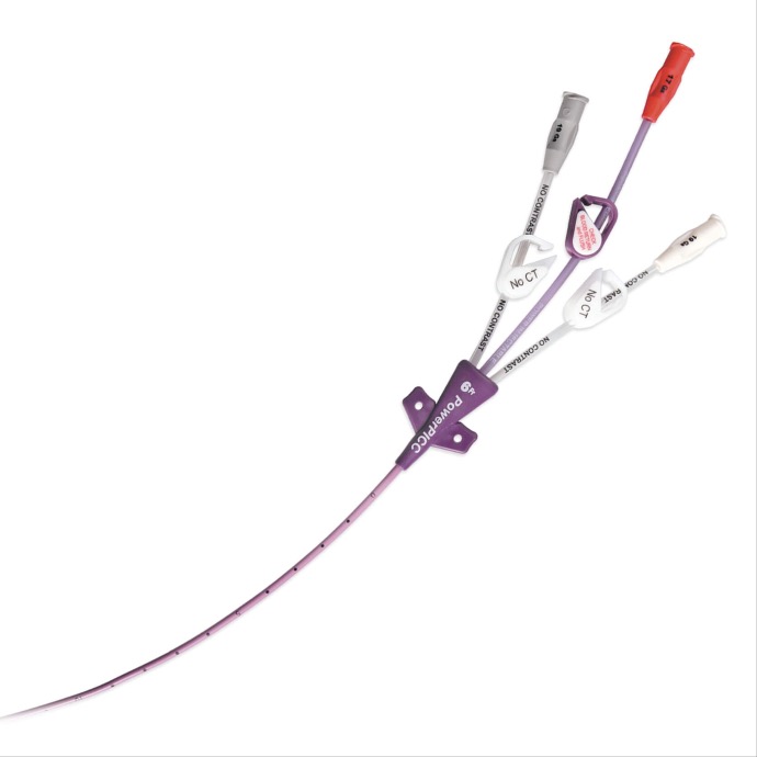 Catéter PowerPICC 5Fr. 3 lumen 55cm de long., de poliuretano.